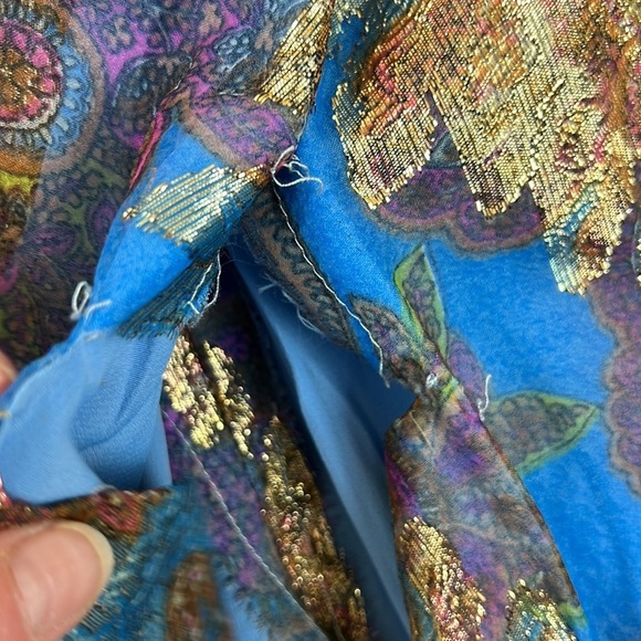 VINTAGE Morton  Miles for Malcolm Charles Metallic Sleeveless Gown - Picture 11 of 13